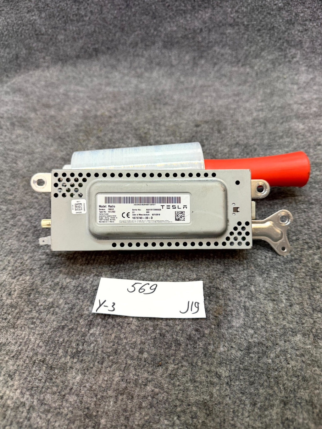 2017–2023 TESLA MODEL 3 RADIO RECEIVER CONTROL MODULE OEM, 1079749-00-D