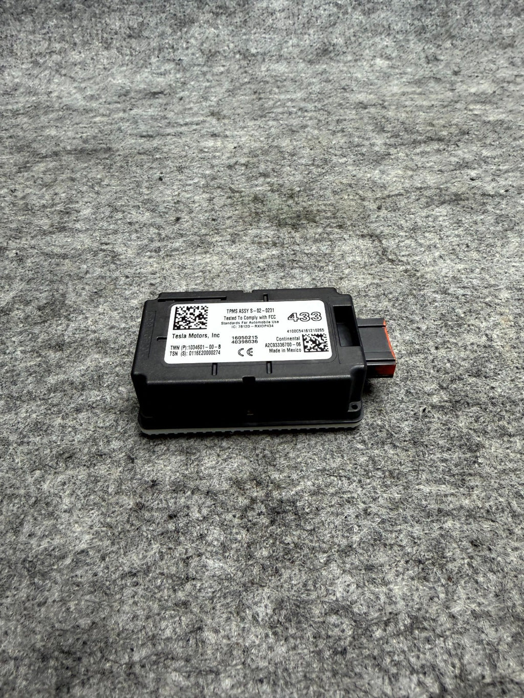 ♦️12-20 TESLA MODEL S TIRE PRESSURE MONITOR SENSOR MODULE TPMS OEM, 1034601-00-B