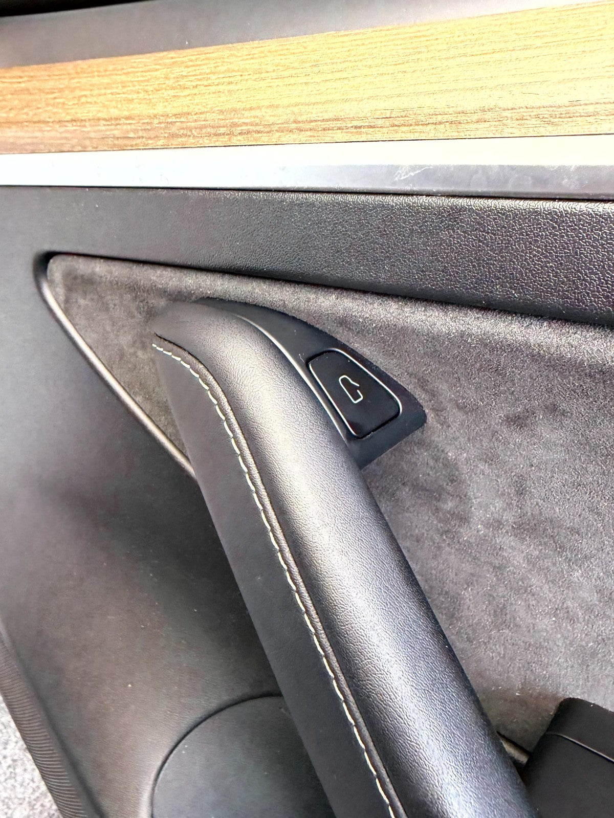 2017-2023 TESLA MODEL 3 FRONT RIGHT SIDE DOOR TRIM PANEL BLACK OEM, 1593863-00-A