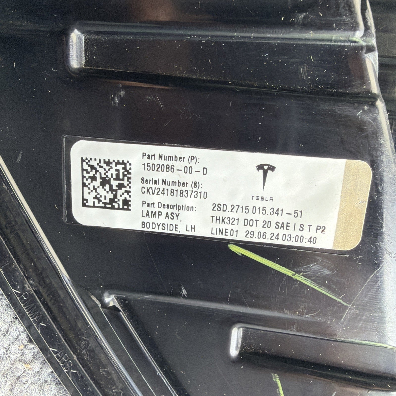 DMG! 2017 - 2022 Tesla Model 3 Y LED Tail light 4 PIN Driver Left LH OEM