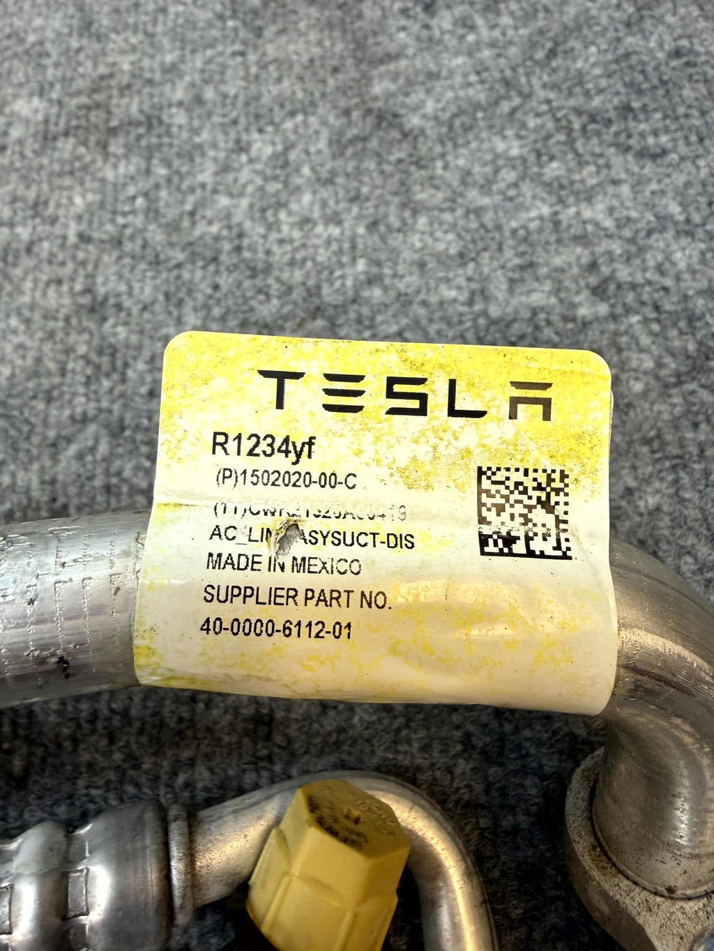 2017-2023 TESLA MODEL 3 A/C LINE SUPERMANIFOLD COMPRESSOR PIPE OEM, 1502020-00-C