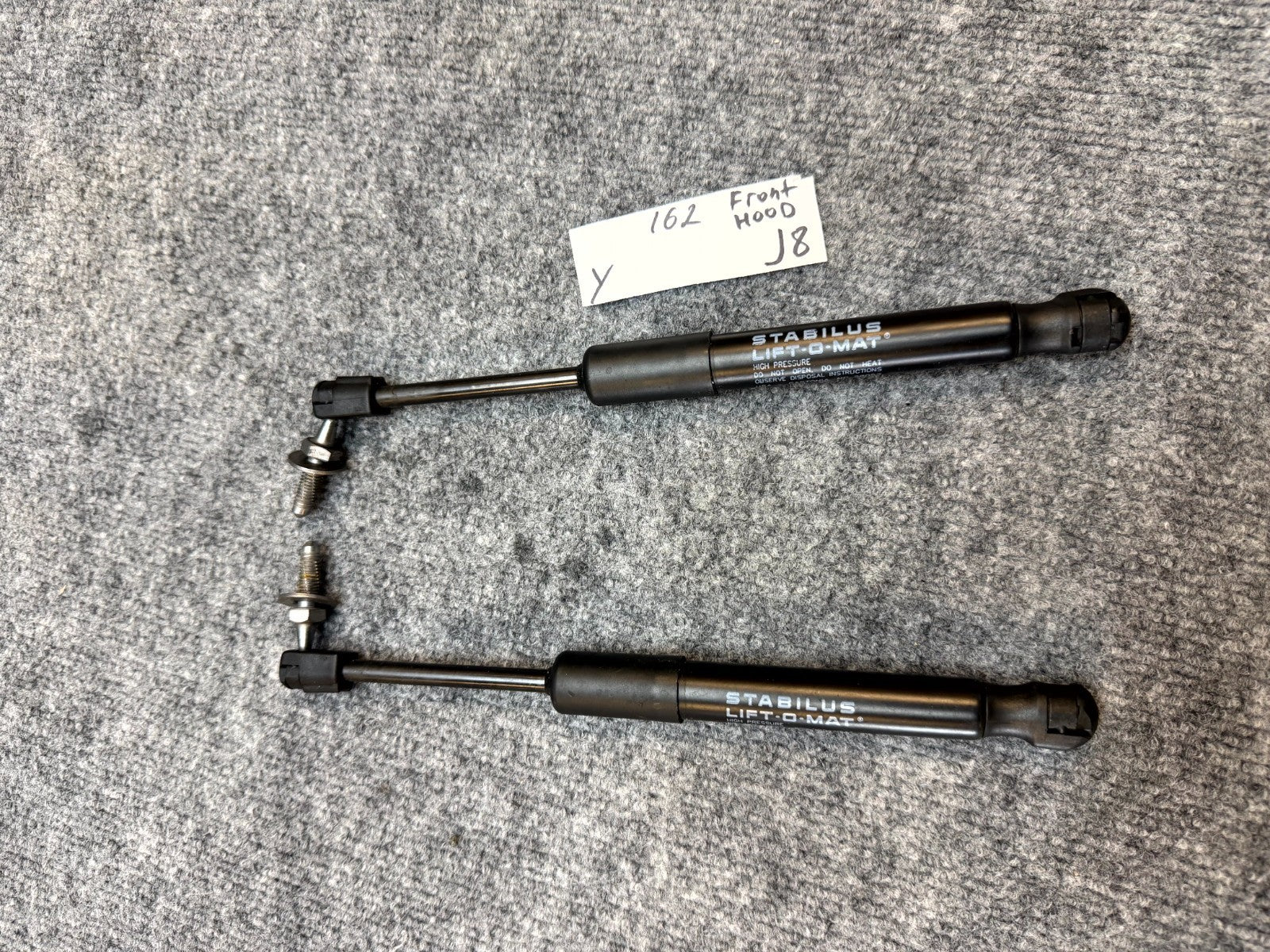 20-24 TESLA MODEL Y FRONT LEFT & RIGHT HOOD LIFT SHOCK STRUT SET OEM, 150554700A