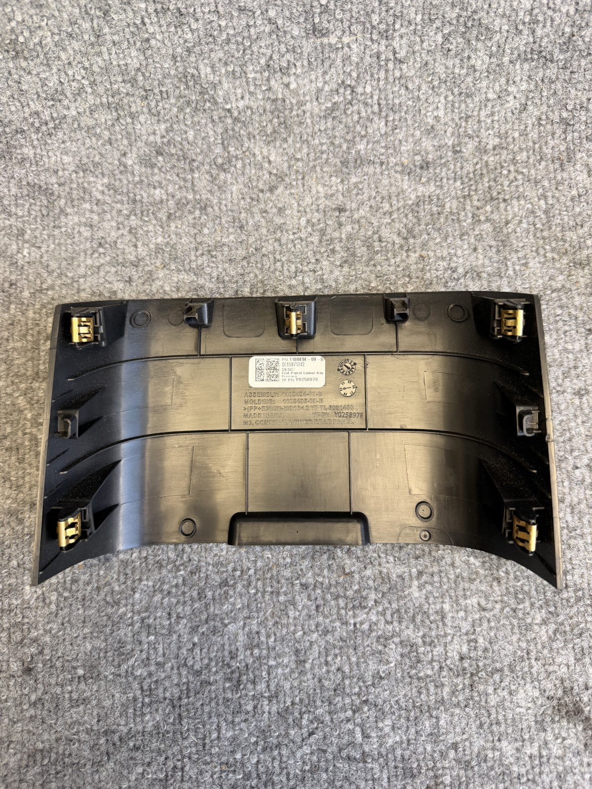 2017-2024 TESLA MODEL 3 Y REAR CENTER CONSOLE BACK END TRIM PANEL OEM 110849400B