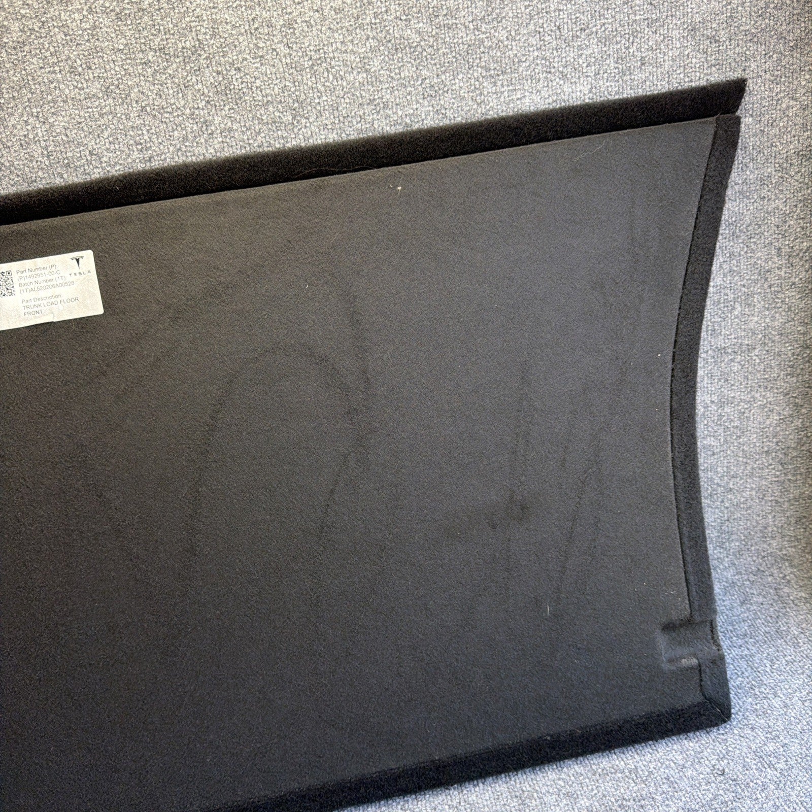 2020-2025 TESLA MODEL Y TRUNK FLOOR CARPET COVER ASSEMBLY OEM 1492951-00-C
