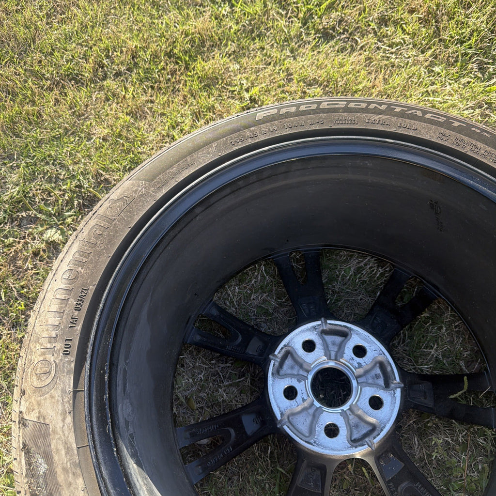 Tesla Model Y 2024 2025 19" Grey Gemini Rim Wheel Continental Tire W/OEM TPMS