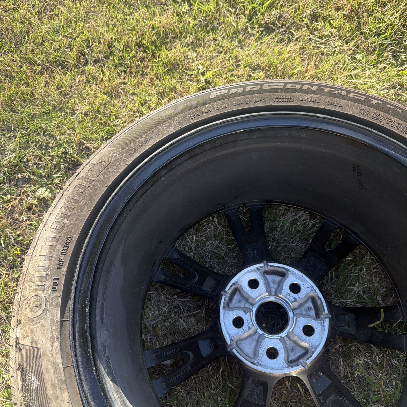 Tesla Model Y 2024 2025 19" Grey Gemini Rim Wheel Continental Tire W/OEM TPMS