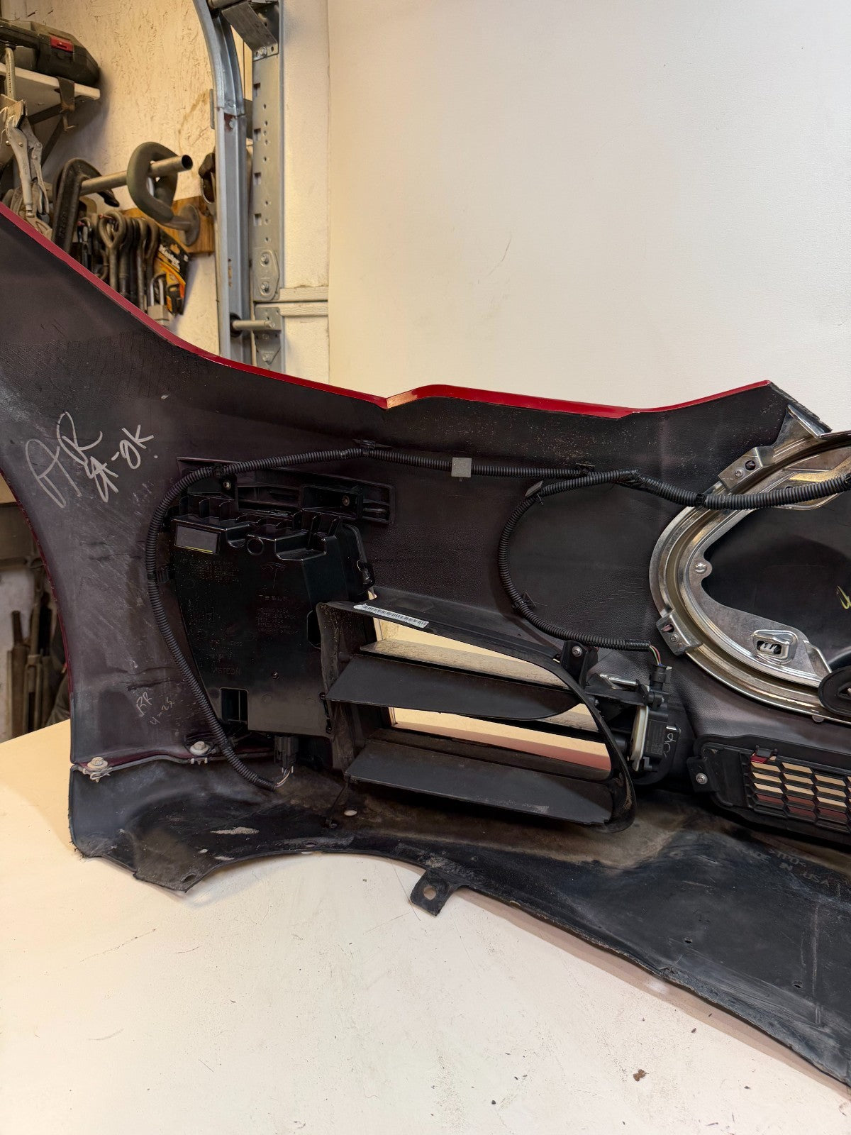 2012-2016 Tesla Model S Front Bumper Cover Complete W/ Lights OEM 1017415-00-C