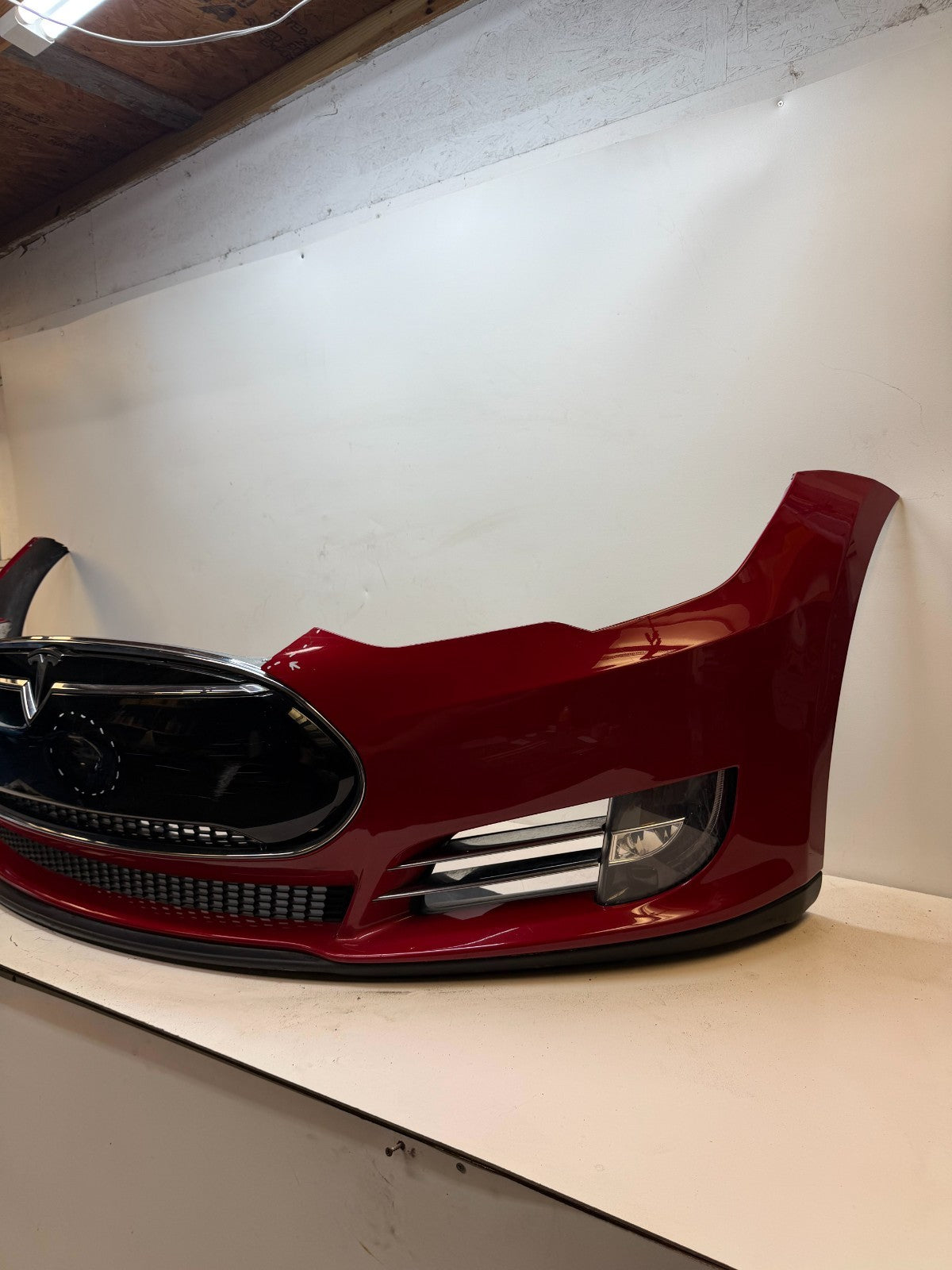 2012-2016 Tesla Model S Front Bumper Cover Complete W/ Lights OEM 1017415-00-C