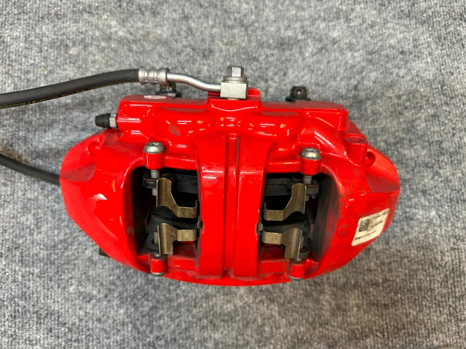 2020-2024 TESLA MODEL Y FRONT LEFT BREMBO BRAKE CALIPER RED OEM, 1188641-00-B