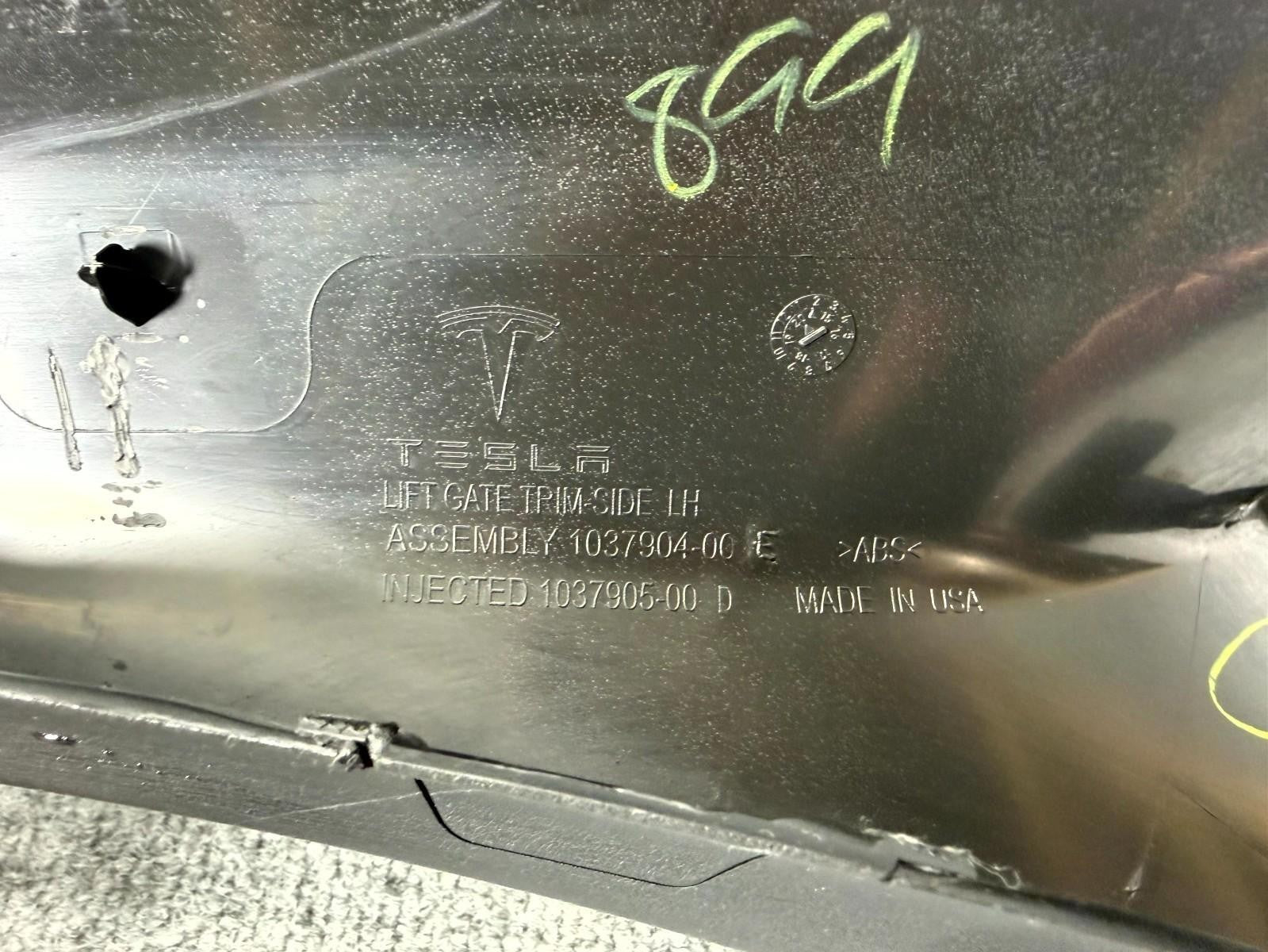 2016-2020 Tesla Model X Left Driver Side Liftgate Trim OEM, 1037905-00-D