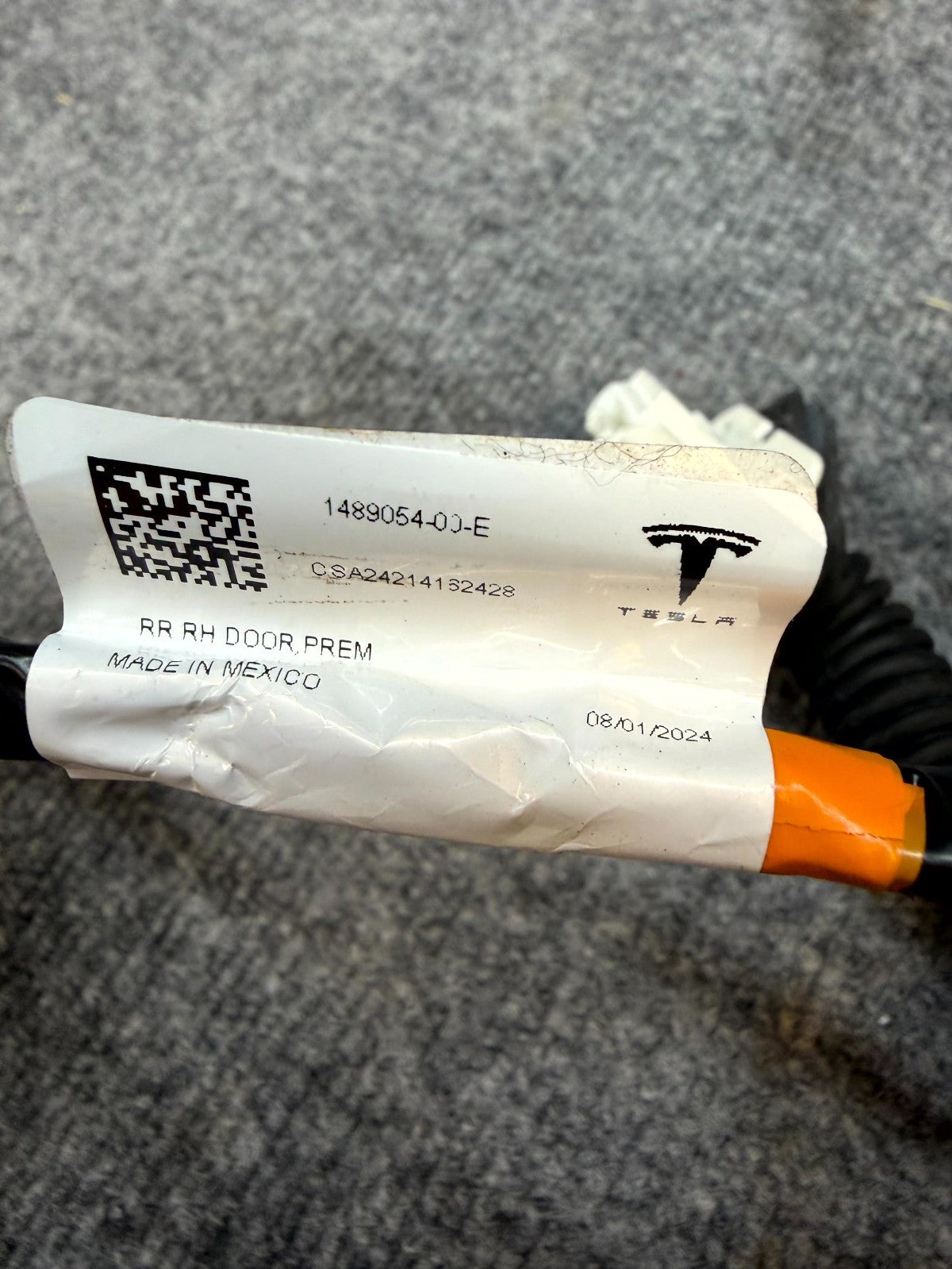2020 - 2024 TESLA MODEL Y REAR RIGHT SIDE DOOR WIRE HARNESS OEM, 1489054-00-E