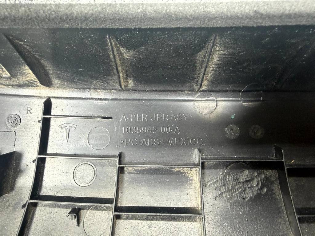 16-20 Tesla Model X Front Right Side A-Pillar Upper Trim Cover OEM, 1035945-00-A