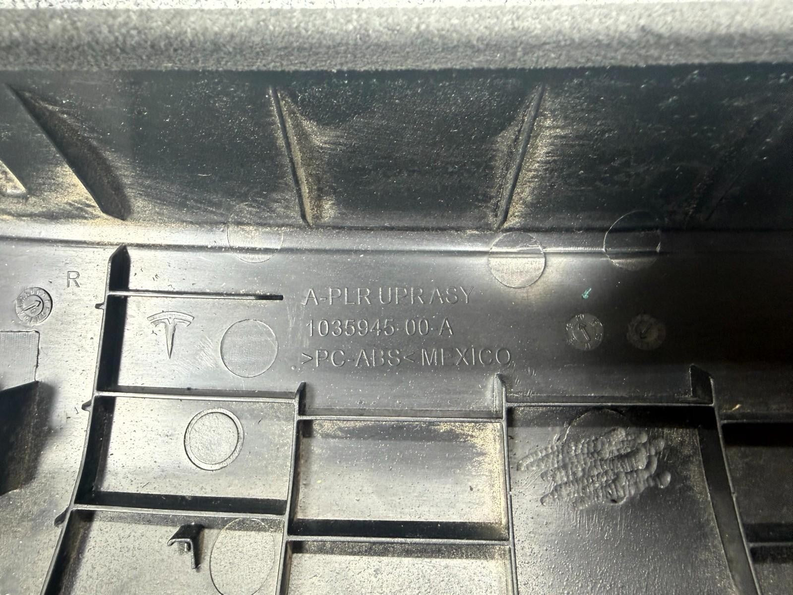 16-20 Tesla Model X Front Right Side A-Pillar Upper Trim Cover OEM, 1035945-00-A