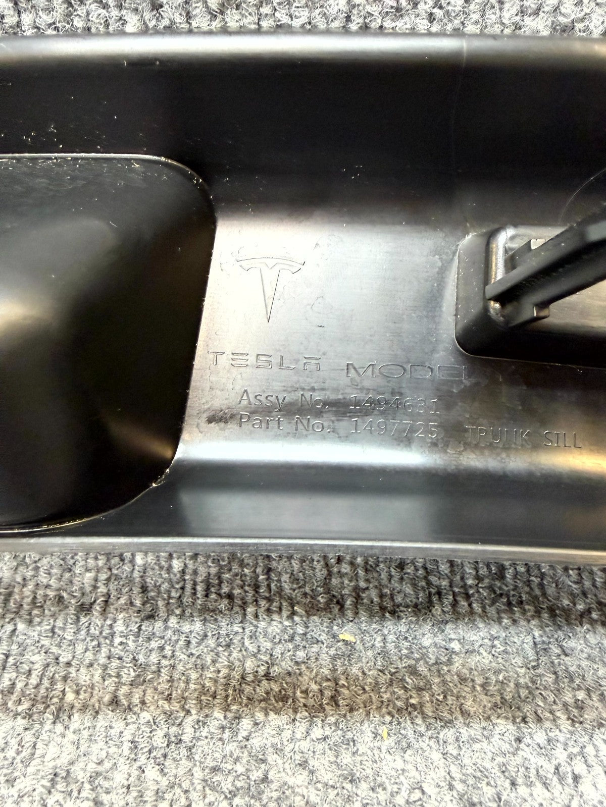 2017-2024 TESLA MODEL 3 Y TRUNK LATCH LOCK SILL SCUFF PLATE TRIM OEM, 149463100C