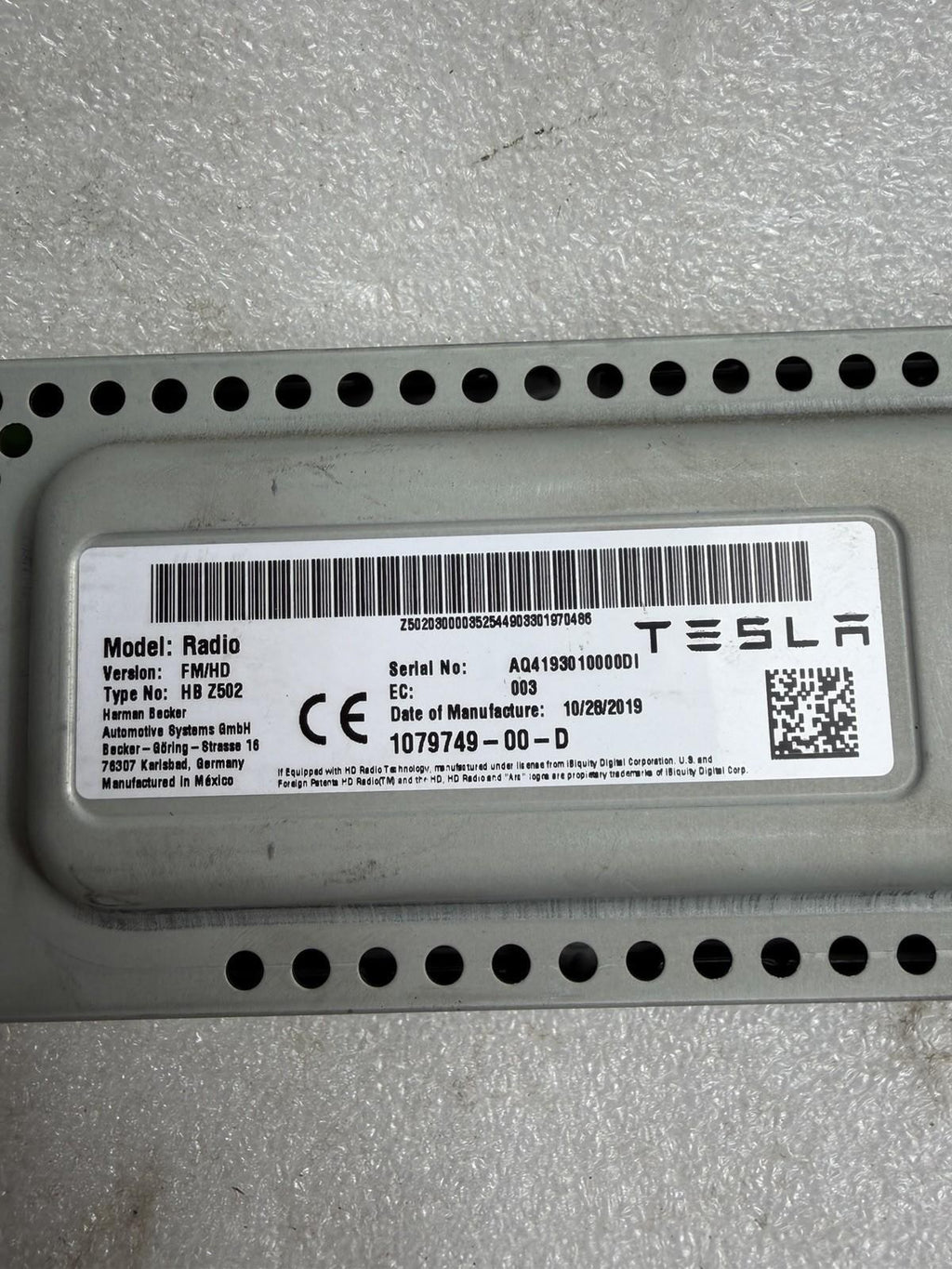 ♦️2017 - 2023 TESLA MODEL 3 RADIO RECEIVER CONTROL MODULE UNIT OEM, 107974900D