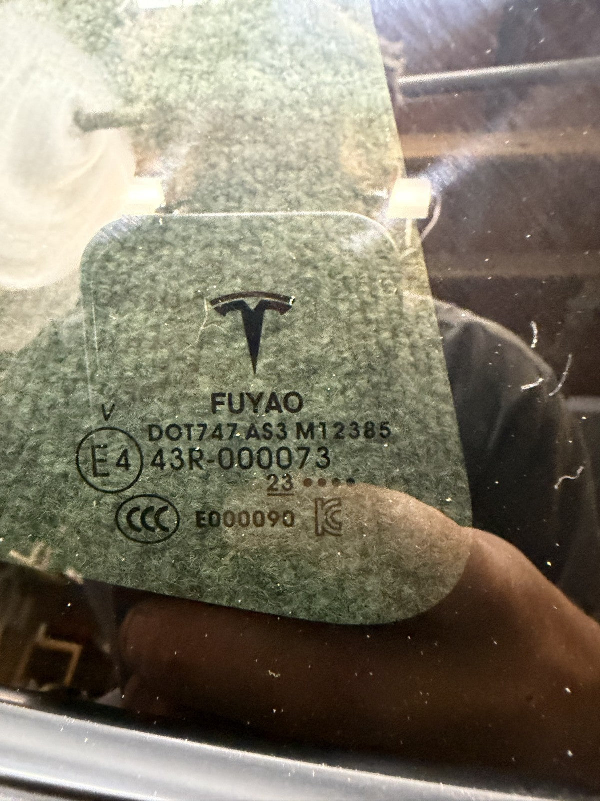 2020-2024 TESLA MODEL Y REAR RIGHT PASSENGER SIDE QUARTER GLASS OEM, 43R-000073