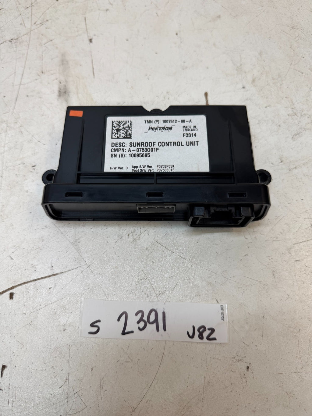 2012-2020 Tesla Model S Sunroof Control Module Unit OEM 1007512-00-A