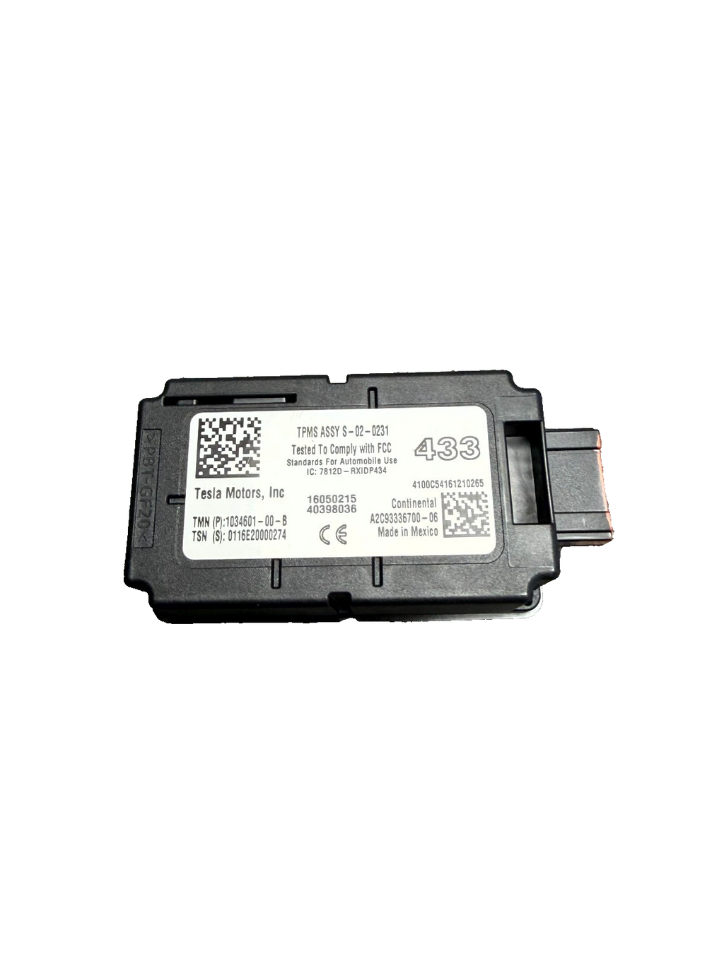 ♦️12-20 TESLA MODEL S TIRE PRESSURE MONITOR SENSOR MODULE TPMS OEM, 1034601-00-B