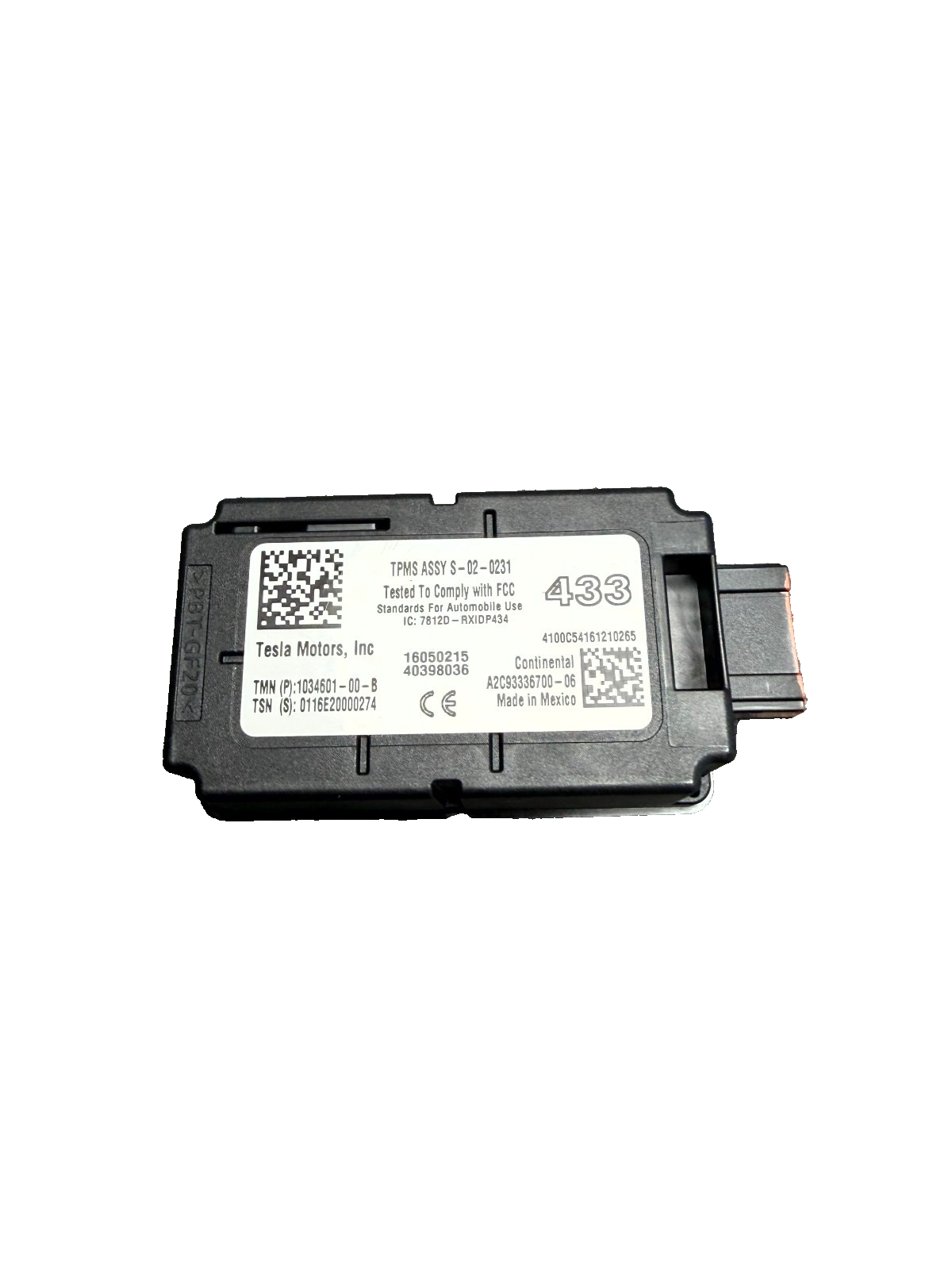 ♦️12-20 TESLA MODEL S TIRE PRESSURE MONITOR SENSOR MODULE TPMS OEM, 1034601-00-B