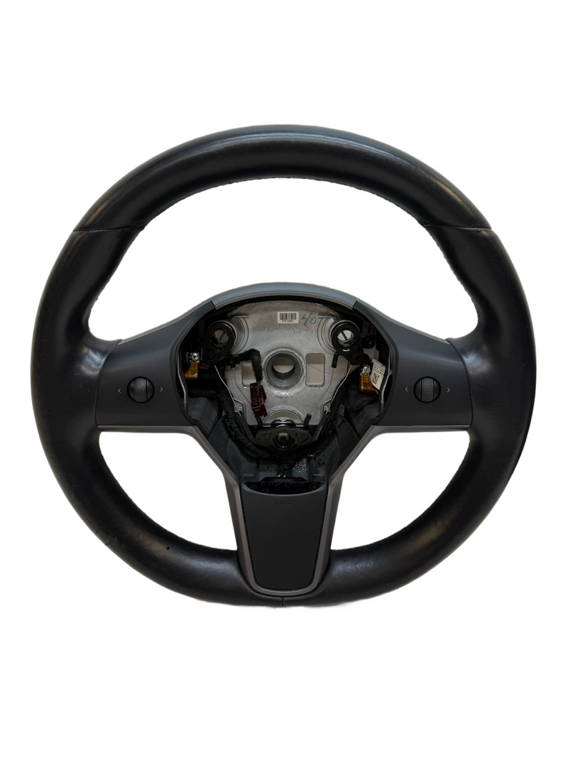 2017-23 Tesla Model 3 Y Steering Wheel Black Leather with Switches 1105324-00-J