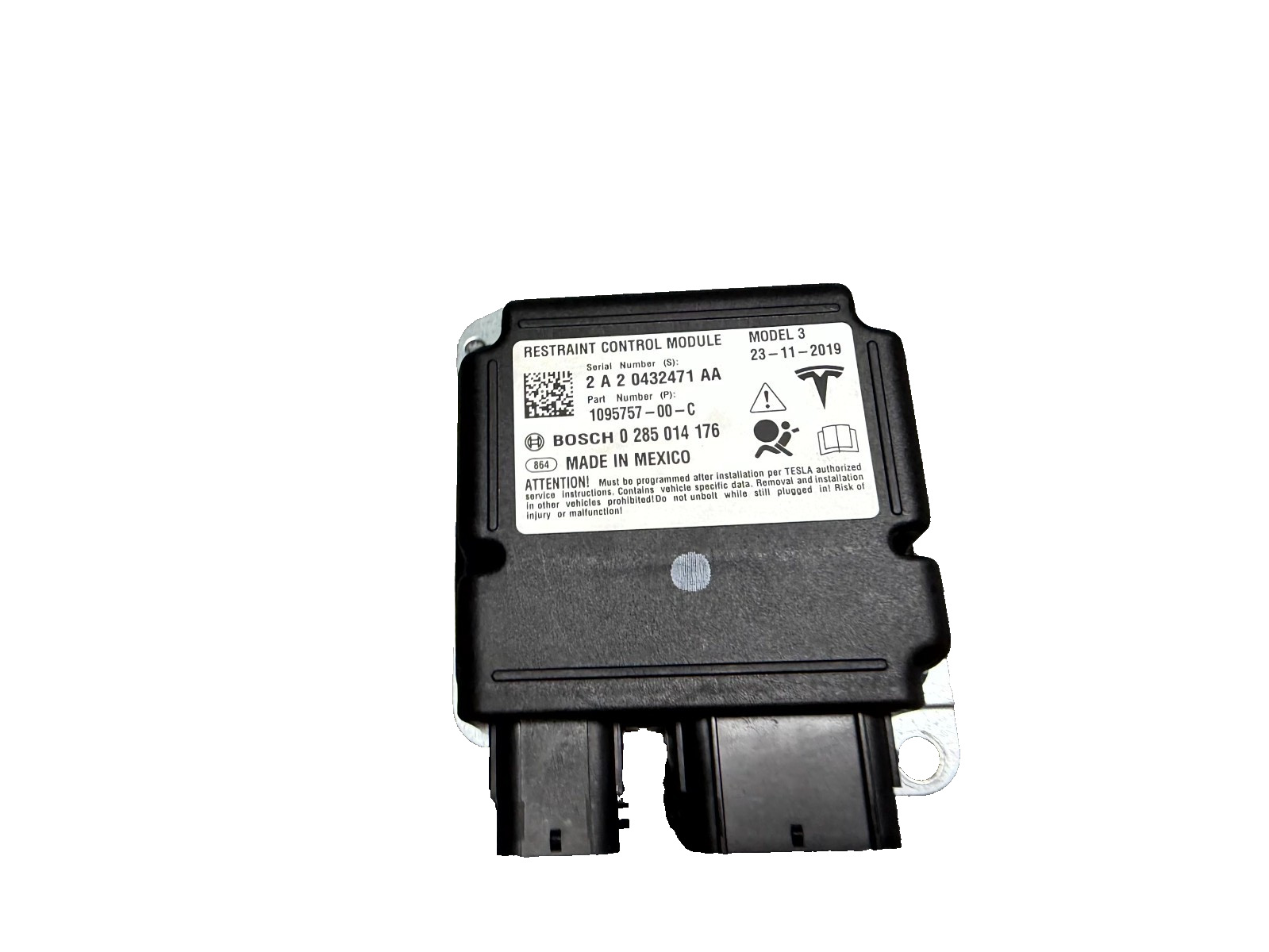 ♦️2017-2023 TESLA MODEL 3 RESTRAINT COMPUTER CONTROL MODULE UNIT OEM, 109575700C