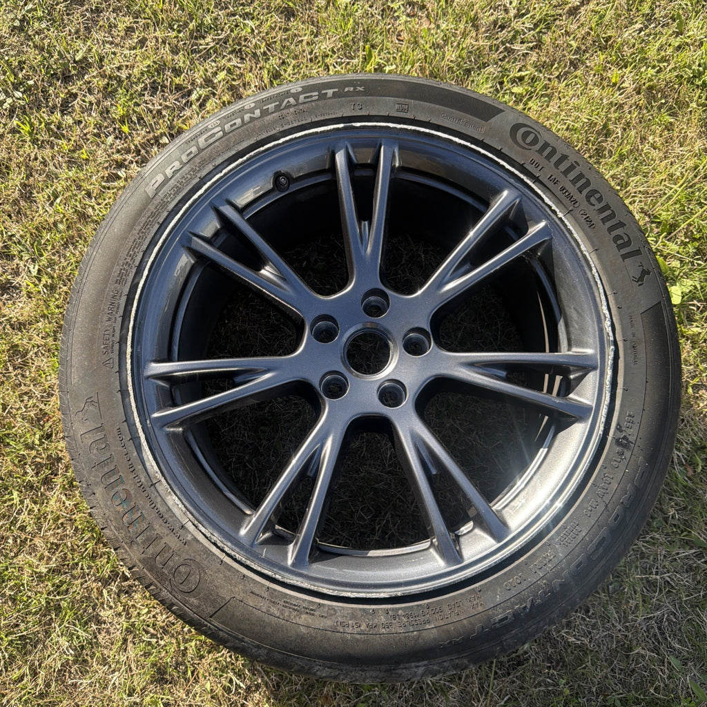 24-25 Tesla Model Y  19" Grey Gemini Rim Wheel Continental Tire W/OEM TPMS