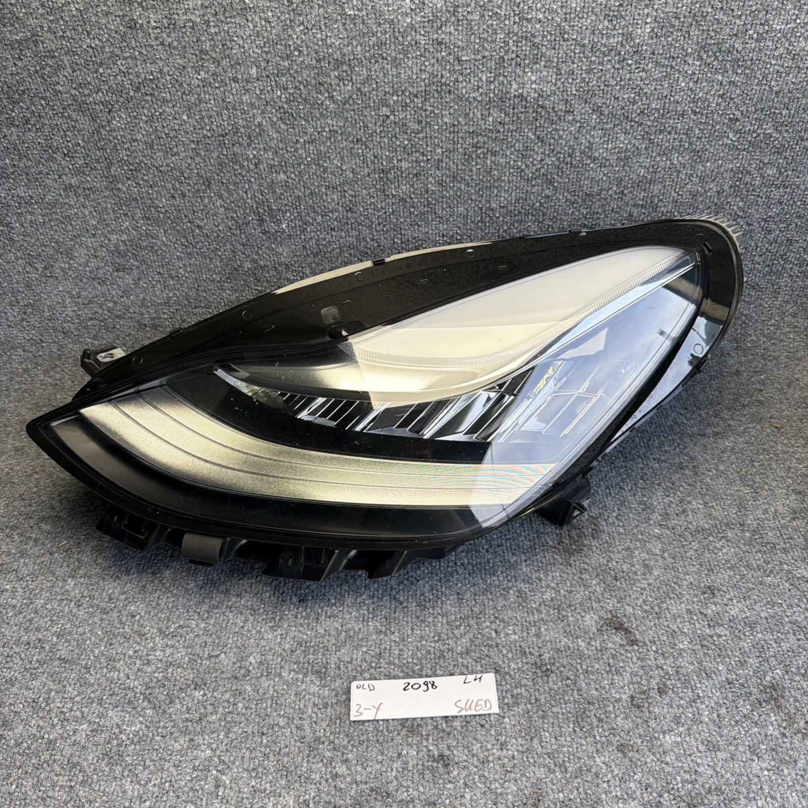 17-20 Tesla Model Y 3 Headlight Left Used OEM Reflector LED