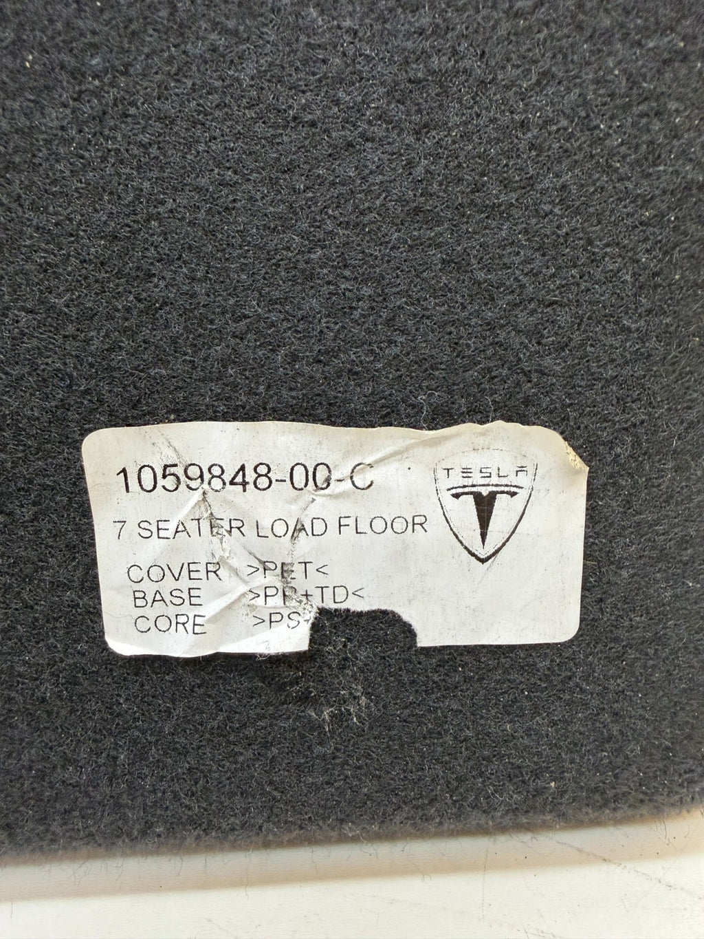 2016-2020 Tesla Model X Rear Trunk Load Floor Carpet Mat Assembly OEM