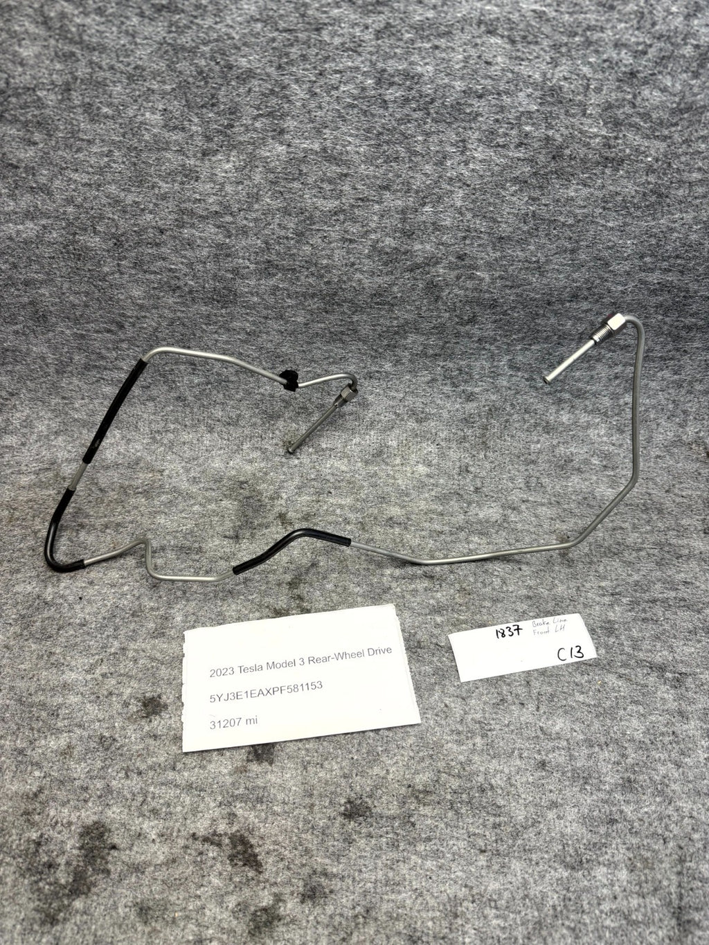 ♦️2017-2023 TESLA MODEL 3 FRONT LEFT SIDE BRAKE HOSE LINE TUBE OEM, 1044721-00-D