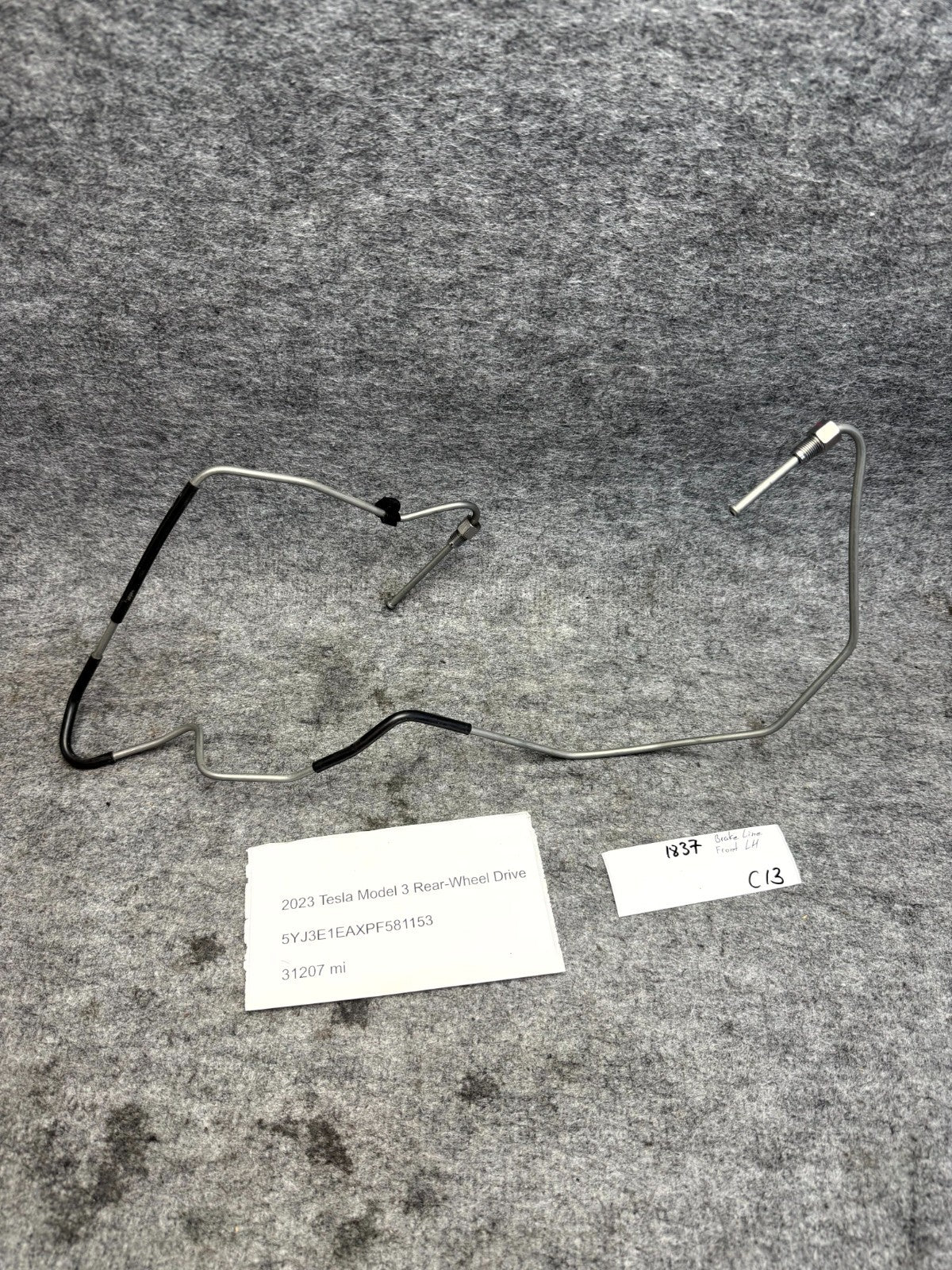 ♦️2017-2023 TESLA MODEL 3 FRONT LEFT SIDE BRAKE HOSE LINE TUBE OEM, 1044721-00-D