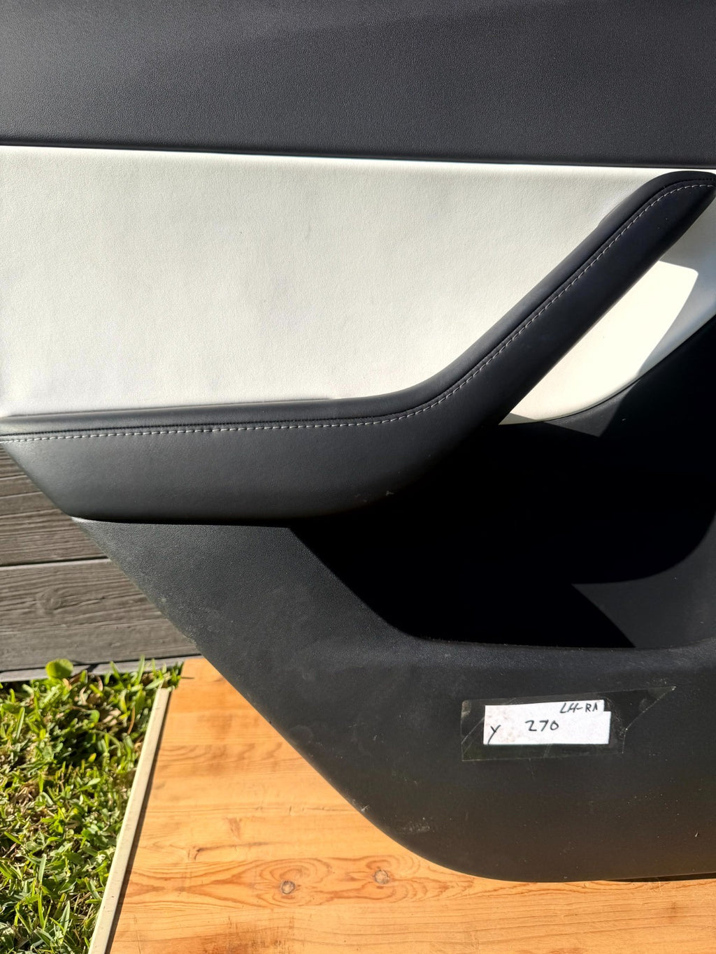 2020 - 2024 TESLA MODEL Y REAR LEFT DOOR TRIM COVER PANEL OEM, 1079742-00-A