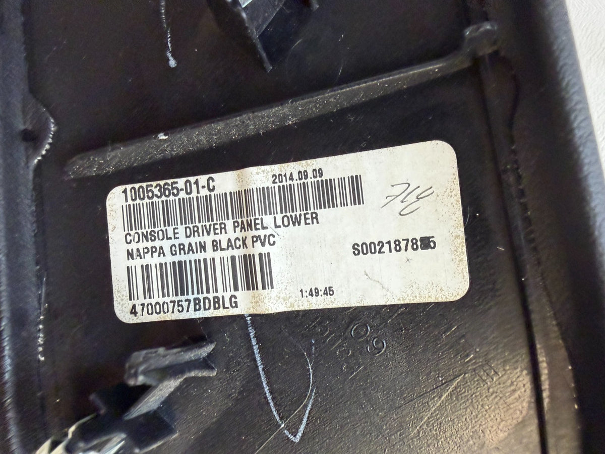 2012-2016 TESLA MODEL S CENTER CONSOLE FRONT LEFT PANEL COVER 1005365-01-C