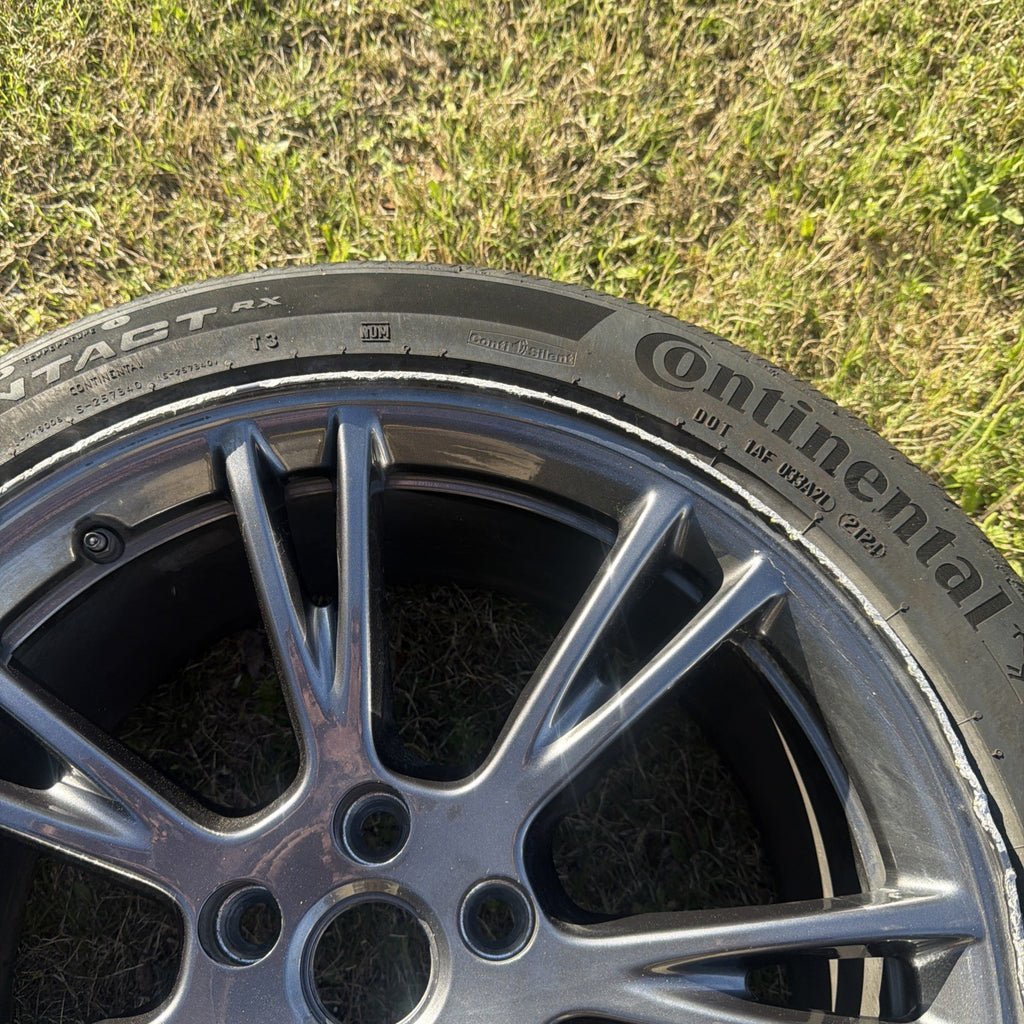 24-25 Tesla Model Y  19" Grey Gemini Rim Wheel Continental Tire W/OEM TPMS