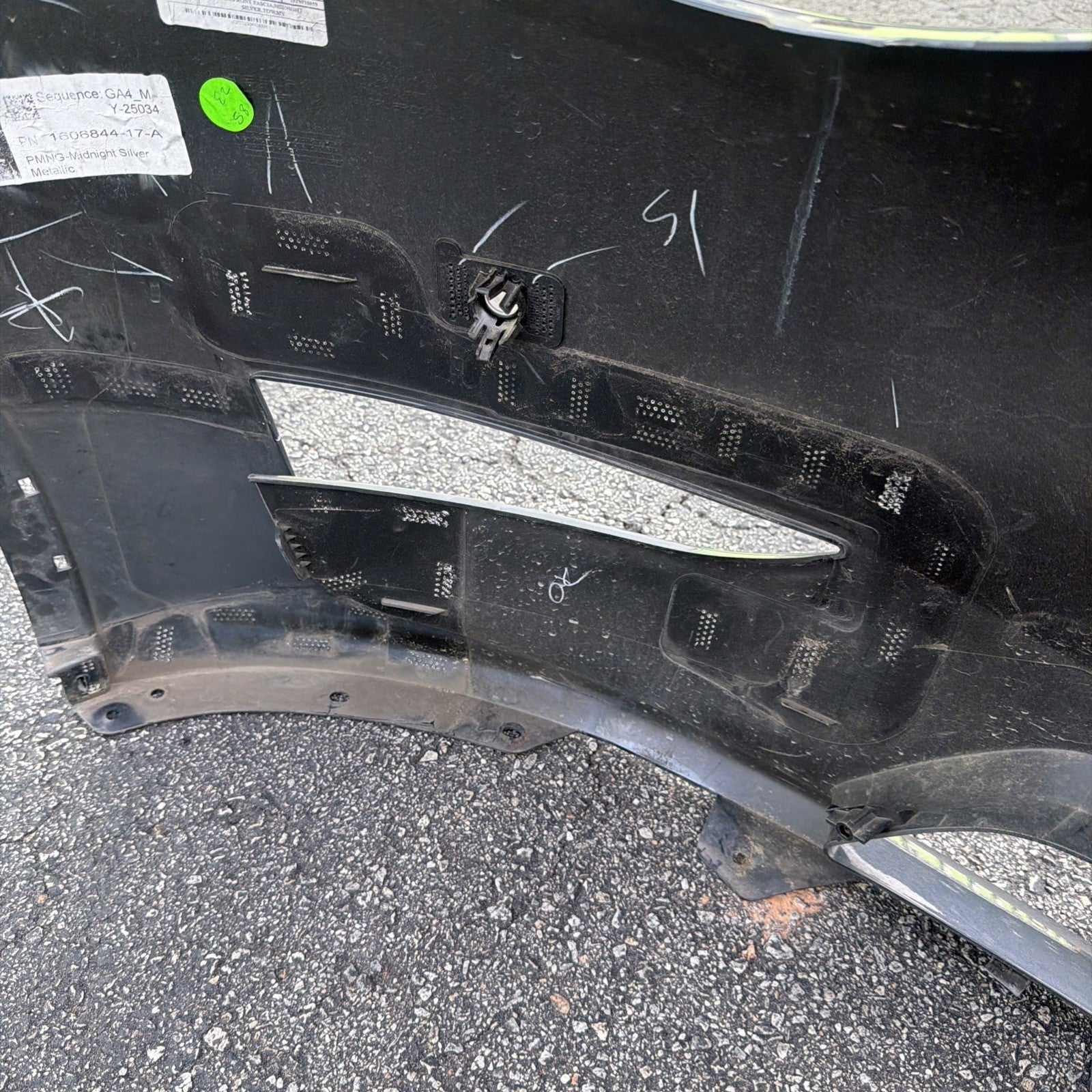 20-22 Model Y Front Bumper Cover Gray w/ Sensor Holes -  PMNG OEM 1606844-17-A