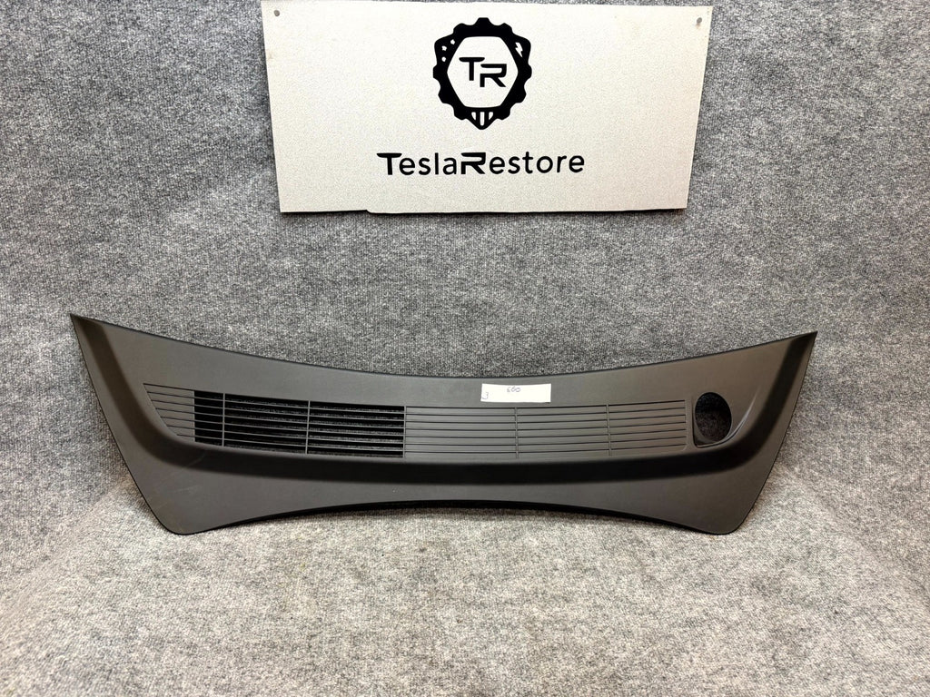 2017-2023 TESLA MODEL 3 REAR APRON WINDSHIELD WIPER COWL COVER OEM, 1081675-00-B