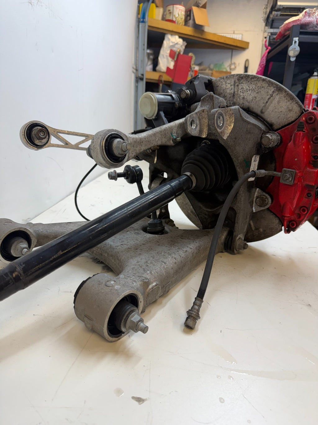 2016–2020 Tesla Model X Rear Right Suspension Knuckle Assembly w/ CV Axle OEM