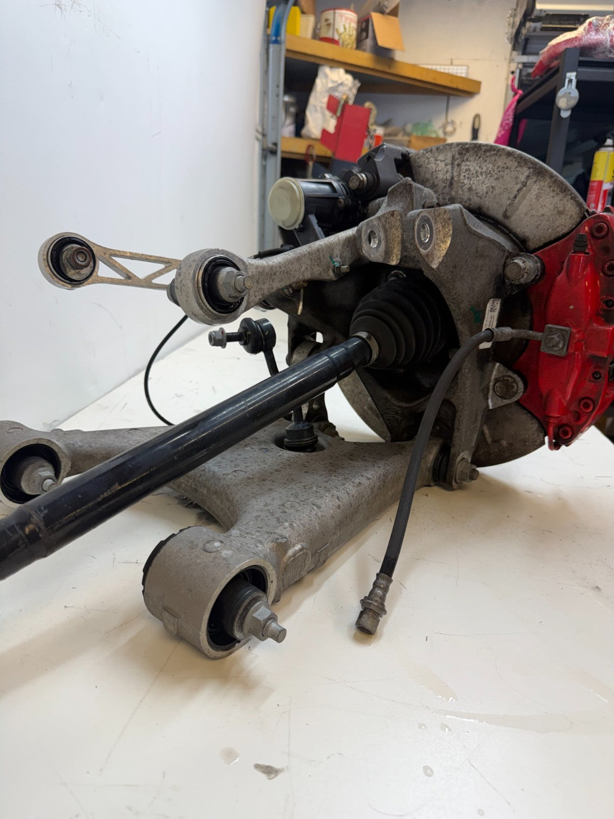 2016–2020 Tesla Model X Rear Right Suspension Knuckle Assembly w/ CV Axle OEM