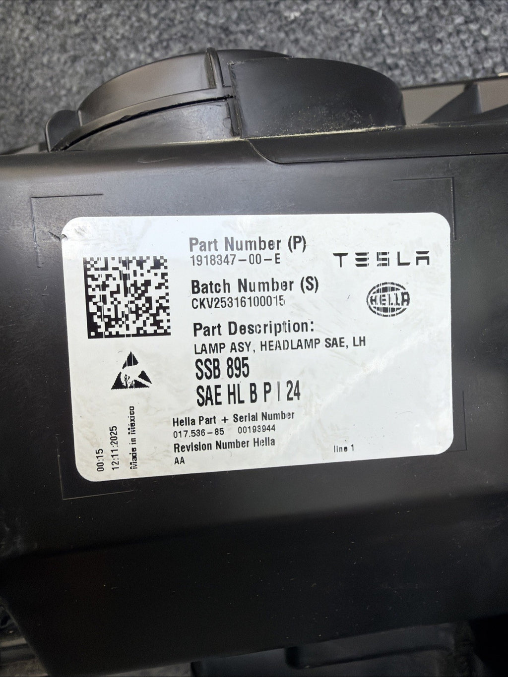 FOR Tesla Model Y JUNIPER 2025-26 Front Left Driver Side Headlight 1918347-00-D