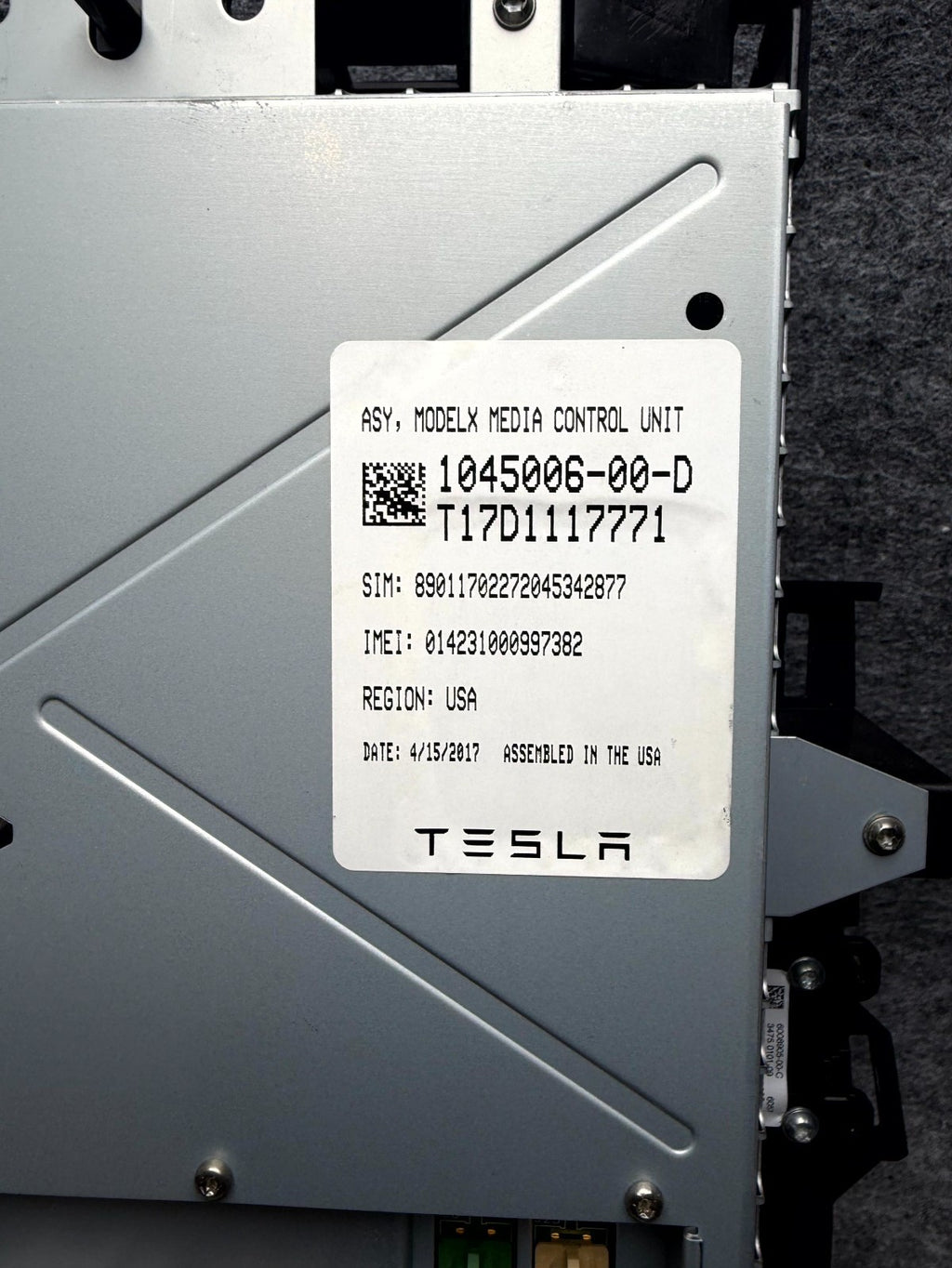 ♦️12-20 TESLA MODEL S TOUCH SCREEN DISPLAY MEDIA CONTROL MONITOR OEM, 104500600D