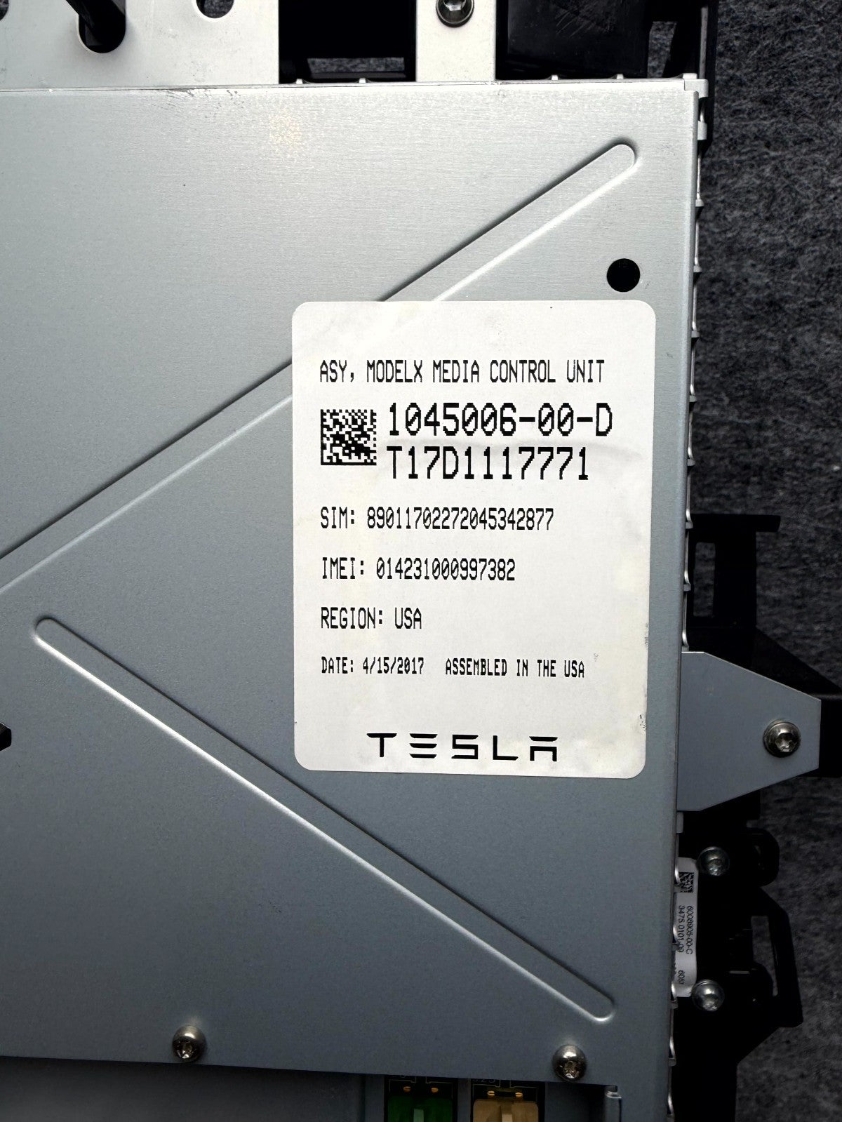 ♦️12-20 TESLA MODEL S TOUCH SCREEN DISPLAY MEDIA CONTROL MONITOR OEM, 104500600D