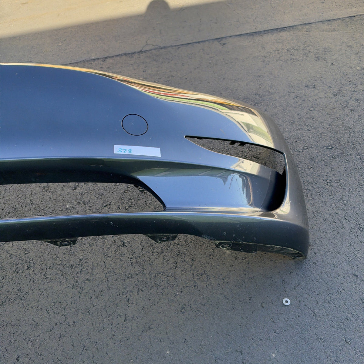 2022 2023 Tesla Model 3 oem Front Bumper Cover No Sensor Hole w/ Tow Cap Gray