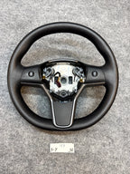 2020 - 2024 TESLA MODEL Y HEATED LEATHER STEERING WHEEL BLACK OEM, 1490214-00-B