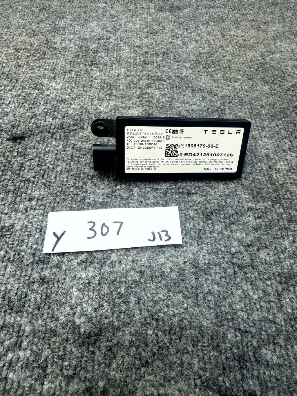 2020-2024 TESLA MODEL Y BLUETOOTH ANTENNA CONTROL MODULE UNIT OEM, 1508179-00-E