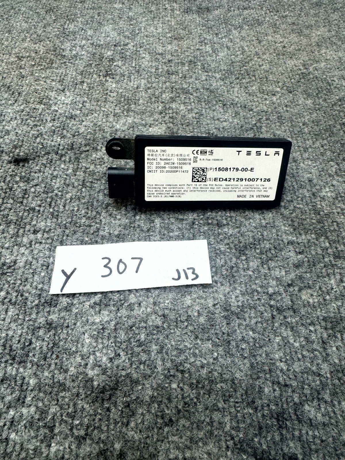 2020-2024 TESLA MODEL Y BLUETOOTH ANTENNA CONTROL MODULE UNIT OEM, 1508179-00-E