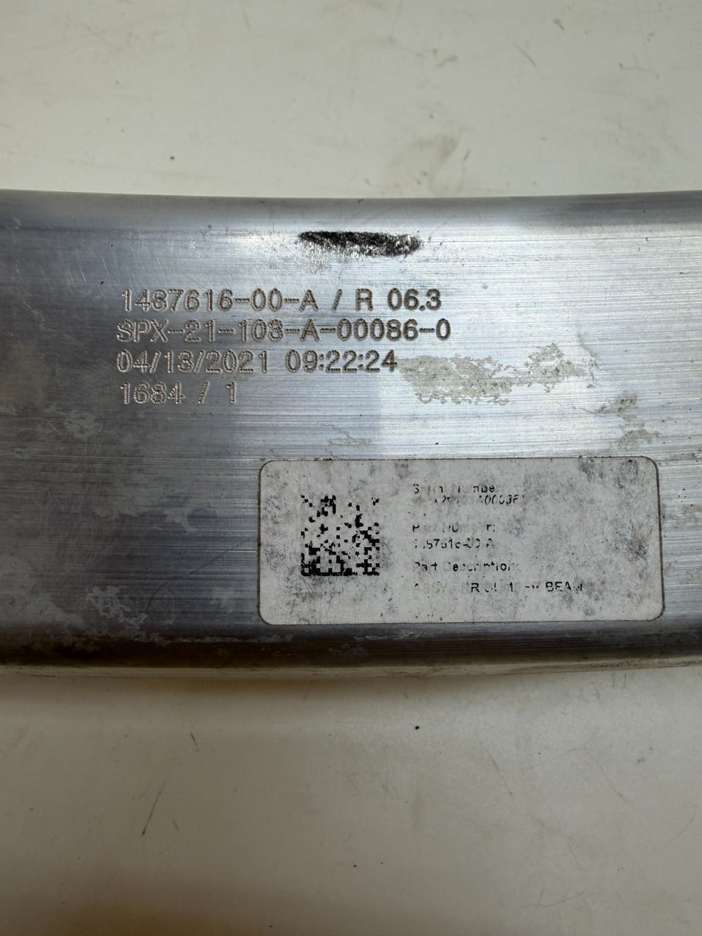 2020-2025 Tesla Model Y Rear Bumper Reinforcement Impact Bar 1487616-00-A
