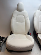 2017-2023 TESLA MODEL Y FRONT & REAR SET OF SEATS ASSY WHITE