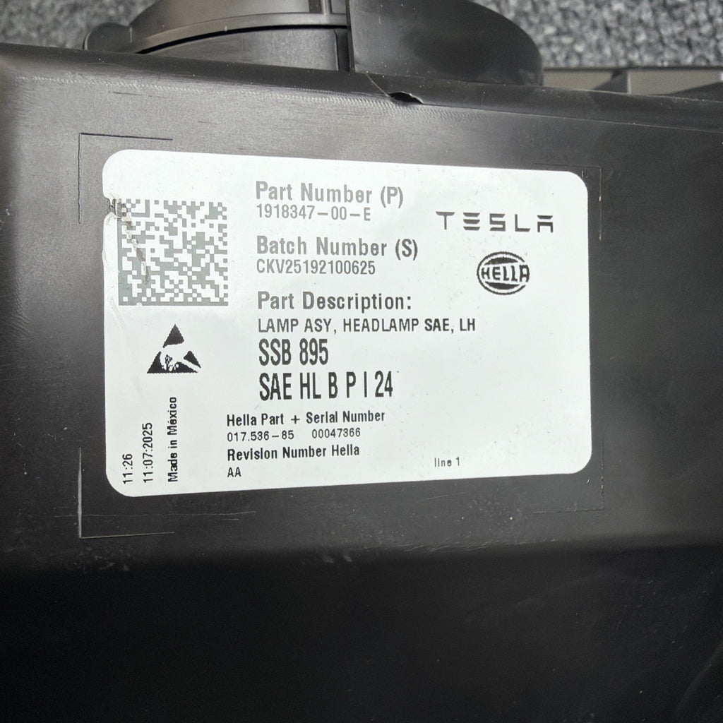 Tesla Model Y JUNIPER 2025-26 Front Left Driver Side Headlight 1918347-00-E