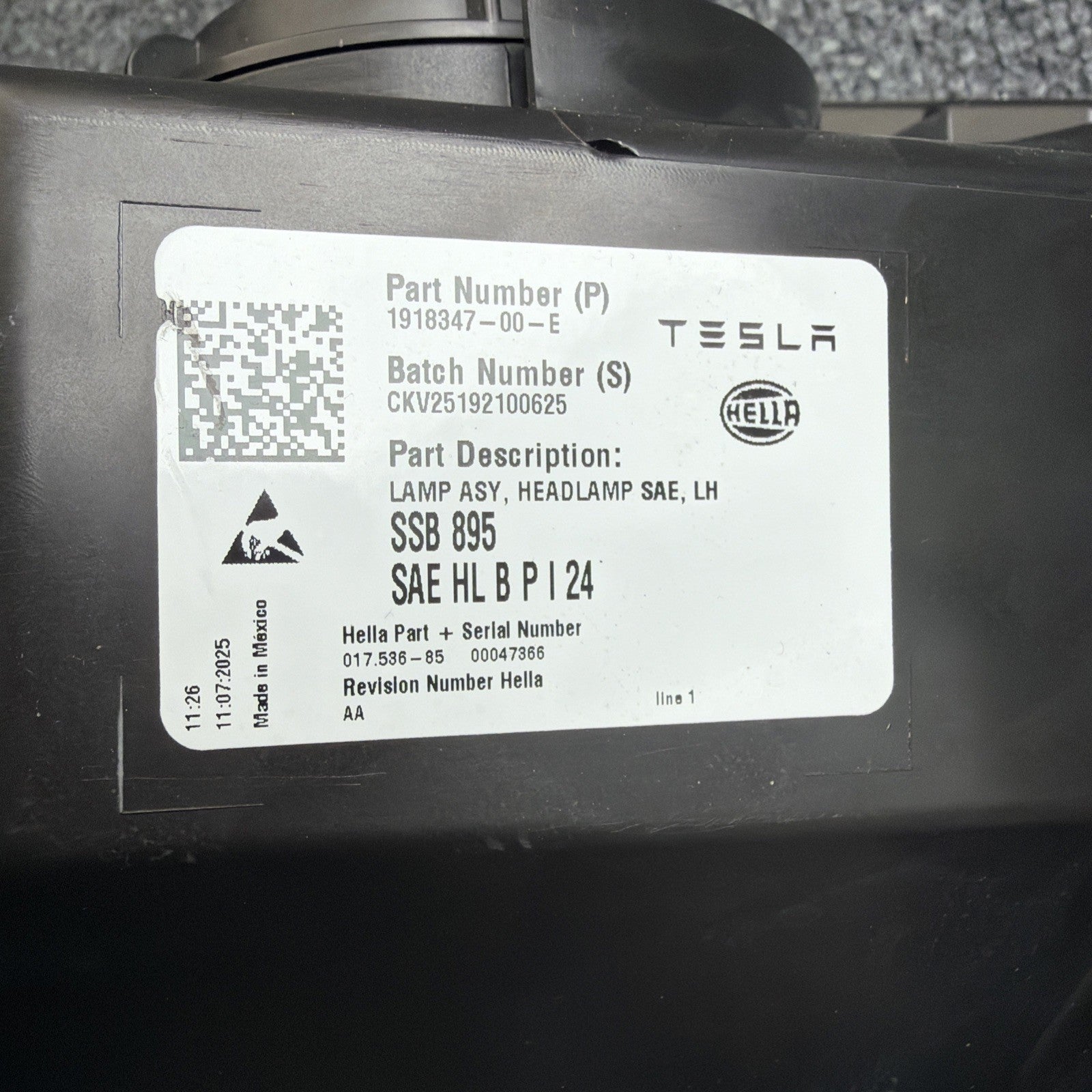 Tesla Model Y JUNIPER 2025-26 Front Left Driver Side Headlight 1918347-00-E