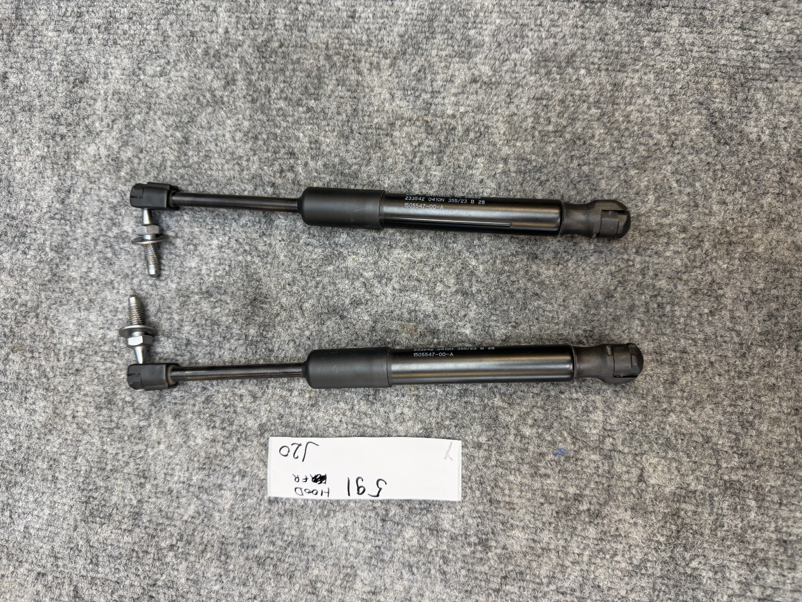 2020-2024 TESLA MODEL Y FRONT LEFT & RIGHT HOOD LIFT SHOCK STRUT OEM, 150554700A