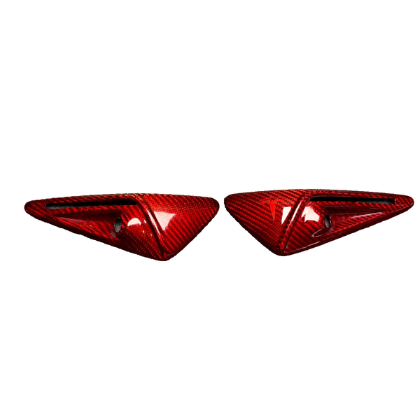 17-23 TESLA MODEL 3 SIDE CAMERA TURN SIGNAL FULL COVERS SET OEM Carbon Fiber